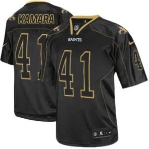 Nike Saints #41 Alvin Kamara Lights Out Black Stitched NFL Elite Jersey