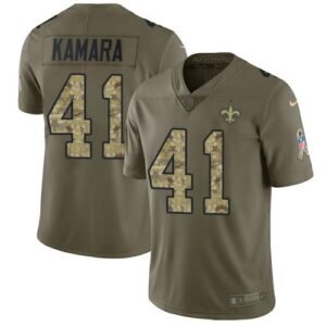 Nike Saints #41 Alvin Kamara Olive/Camo Stitched NFL Limited 2017 Salute To Service Jersey