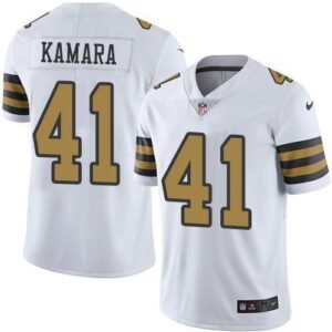 Nike Saints #41 Alvin Kamara White Stitched NFL Limited Rush Jersey