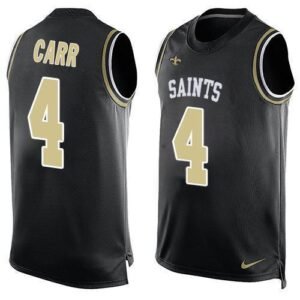 Nike Saints #4 Derek Carr Black Team Color Stitched NFL Limited Tank Top Jersey