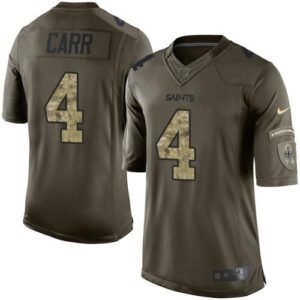 Nike Saints #4 Derek Carr Green Stitched NFL Limited 2015 Salute To Service Jersey