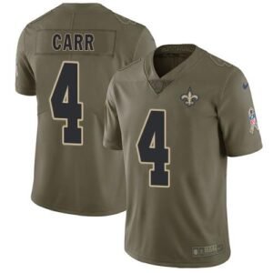 Nike Saints #4 Derek Carr Olive Stitched NFL Limited 2017 Salute To Service Jersey