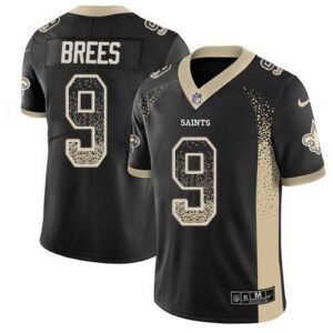 Nike Saints #9 Drew Brees Black Team Color Stitched NFL Limited Rush Drift Fashion Jersey