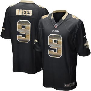 Nike Saints #9 Drew Brees Black Team Color Stitched NFL Limited Strobe Jersey