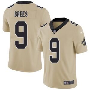 Nike Saints #9 Drew Brees Gold Stitched NFL Limited Inverted Legend Jersey