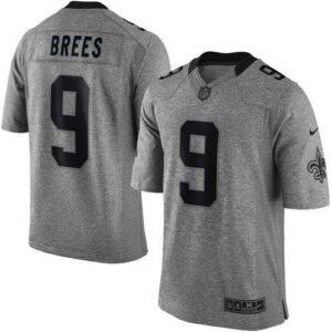 Nike Saints #9 Drew Brees Gray Stitched NFL Limited Gridiron Gray Jersey