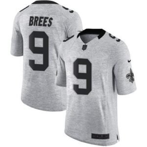 Nike Saints #9 Drew Brees Gray Stitched NFL Limited Gridiron Gray II Jersey