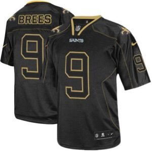 Nike Saints #9 Drew Brees Lights Out Black Stitched NFL Elite Jersey