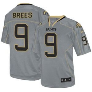 Nike Saints #9 Drew Brees Lights Out Grey Stitched NFL Elite Jersey