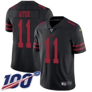 Nike San Francisco 49ers #11 Brandon Aiyuk Black Alternate Stitched NFL 100th Season Vapor Untouchable Limited Jersey