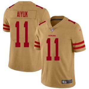 Nike San Francisco 49ers #11 Brandon Aiyuk Gold Stitched NFL Limited Inverted Legend Jersey