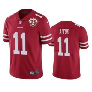 Nike San Francisco 49ers #11 Brandon Aiyuk Red 75th Anniversary Stitched NFL Vapor Untouchable Limited Jersey