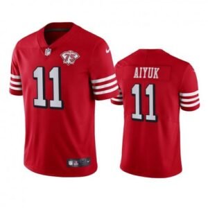 Nike San Francisco 49ers #11 Brandon Aiyuk Red Rush 75th Anniversary Stitched NFL Vapor Untouchable Limited Jersey