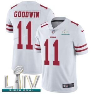 Nike San Francisco 49ers #11 Marquise Goodwin White Super Bowl LIV 2020 Stitched NFL Vapor Untouchable Limited Jersey