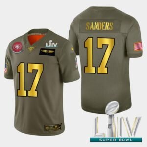 Nike San Francisco 49ers #17 Emmanuel Sanders Olive Gold Super Bowl LIV 2020 2019 Salute to Service NFL 100 Limited Jersey