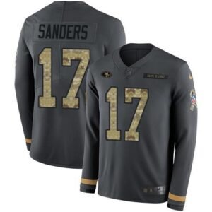 Nike San Francisco 49ers #17 Emmanuel Sanders Anthracite Salute to Service Stitched NFL Limited Therma Long Sleeve Jersey