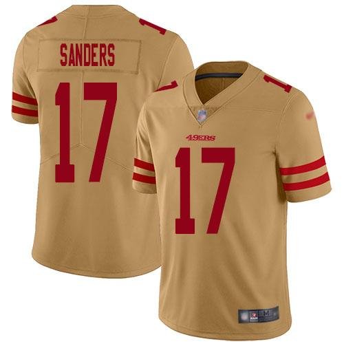 Nike San Francisco 49ers #17 Emmanuel Sanders Gold Stitched NFL Limited Inverted Legend Jersey