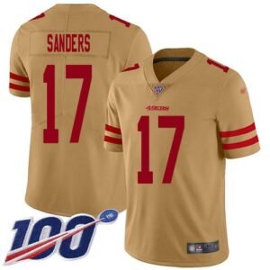 Nike San Francisco 49ers #17 Emmanuel Sanders Gold Stitched NFL Limited Inverted Legend 100th Season Jersey