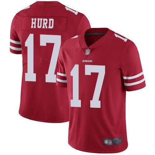 Nike San Francisco 49ers #17 Jalen Hurd Red Team Color Stitched NFL Vapor Untouchable Limited Jersey