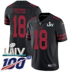 Nike San Francisco 49ers #18 Dante Pettis Black Super Bowl LIV 2020 Alternate Stitched NFL 100th Season Vapor Limited Jersey