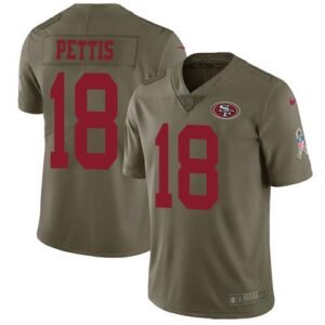 Nike San Francisco 49ers #18 Dante Pettis Olive Stitched NFL Limited 2017 Salute To Service Jersey