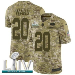 Nike San Francisco 49ers #20 Jimmie Ward Camo Super Bowl LIV 2020 Stitched NFL Limited 2018 Salute To Service Jersey