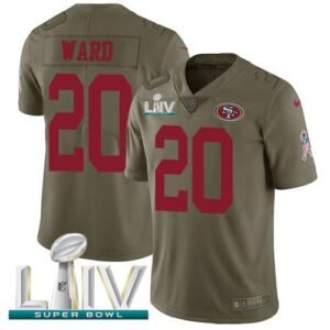 Nike San Francisco 49ers #20 Jimmie Ward Olive Super Bowl LIV 2020 Stitched NFL Limited 2017 Salute To Service Jersey