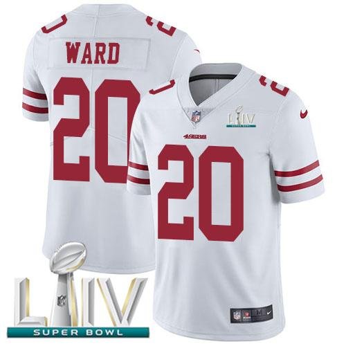 Nike San Francisco 49ers #20 Jimmie Ward White Super Bowl LIV 2020 Stitched NFL Vapor Untouchable Limited Jersey