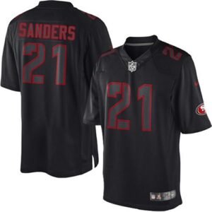 Nike San Francisco 49ers #21 Deion Sanders Black Stitched NFL Impact Limited Jersey
