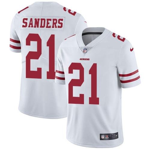 Nike San Francisco 49ers #21 Deion Sanders White Stitched NFL Vapor Untouchable Limited Jersey