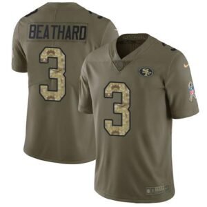 Nike San Francisco 49ers #3 C.J. Beathard Olive/Camo Stitched NFL Limited 2017 Salute To Service Jersey