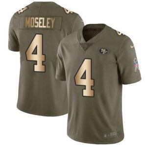 Nike San Francisco 49ers #4 Emmanuel Moseley Olive/Gold Stitched NFL Limited 2017 Salute To Service Jersey