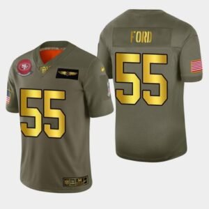 Nike San Francisco 49ers #55 Dee Ford Olive Gold 2019 Salute to Service NFL 100 Limited Jersey