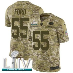 Nike San Francisco 49ers #55 Dee Ford Camo Super Bowl LIV 2020 Stitched NFL Limited 2018 Salute To Service Jersey