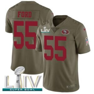 Nike San Francisco 49ers #55 Dee Ford Olive Super Bowl LIV 2020 Stitched NFL Limited 2017 Salute To Service Jersey