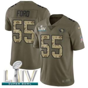 Nike San Francisco 49ers #55 Dee Ford Olive/Camo Super Bowl LIV 2020 Stitched NFL Limited 2017 Salute To Service Jersey