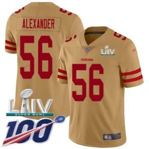 Nike San Francisco 49ers #56 Kwon Alexander Gold Super Bowl LIV 2020 Stitched NFL Limited Inverted Legend 100th Season Jersey