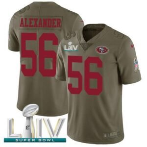 Nike San Francisco 49ers #56 Kwon Alexander Olive Super Bowl LIV 2020 Stitched NFL Limited 2017 Salute To Service Jersey