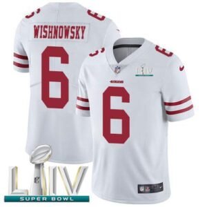 Nike San Francisco 49ers #6 Mitch Wishnowsky White Super Bowl LIV 2020 Stitched NFL Vapor Untouchable Limited Jersey