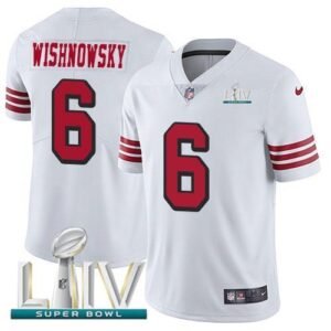 Nike San Francisco 49ers #6 Mitch Wishnowsky White Super Bowl LIV 2020 Rush Stitched NFL Vapor Untouchable Limited Jersey