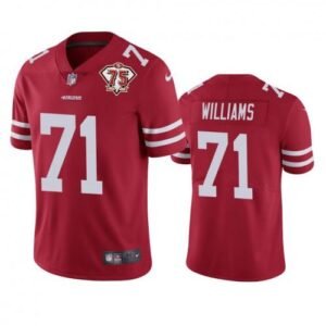 Nike San Francisco 49ers #71 Trent Williams Red 75th Anniversary Stitched NFL Vapor Untouchable Limited Jersey