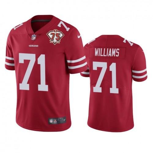 Nike San Francisco 49ers #71 Trent Williams Red 75th Anniversary Stitched NFL Vapor Untouchable Limited Jersey