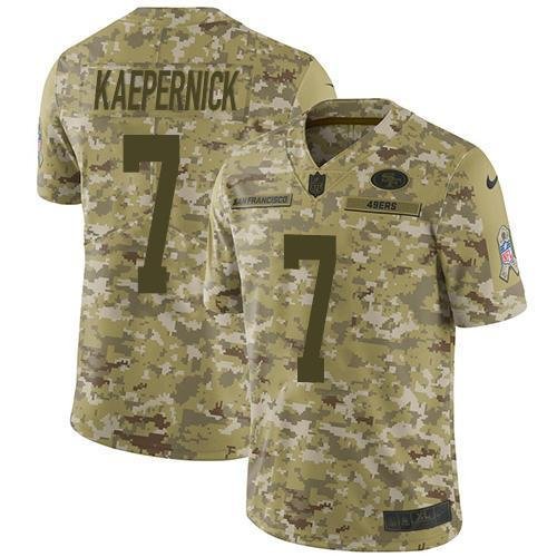 Nike San Francisco 49ers #7 Colin Kaepernick Camo Stitched NFL Limited 2018 Salute To Service Jersey