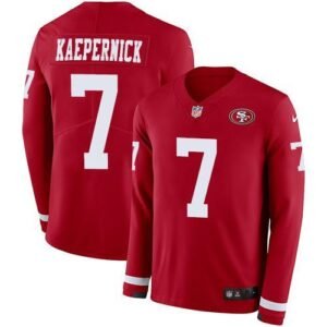 Nike San Francisco 49ers #7 Colin Kaepernick Red Team Color Stitched NFL Limited Therma Long Sleeve Jersey