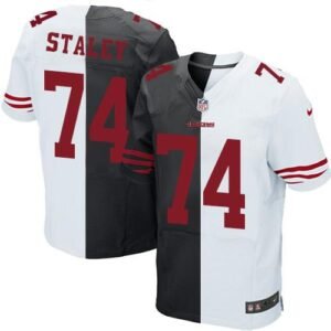 Nike San Francisco 49ers #74 Joe Staley Black/White Stitched NFL Elite Split Jersey