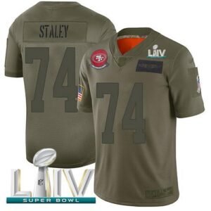 Nike San Francisco 49ers #74 Joe Staley Camo Super Bowl LIV 2020 Stitched NFL Limited 2019 Salute To Service Jersey