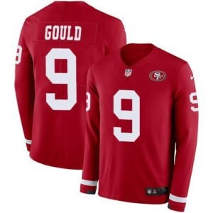 Nike San Francisco 49ers #9 Robbie Gould Red Team Color Stitched NFL Limited Therma Long Sleeve Jersey