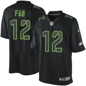 Nike Seahawks #12 Fan Black Stitched NFL Impact Limited Jersey
