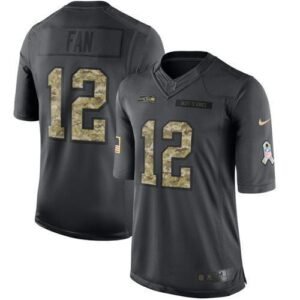 Nike Seahawks #12 Fan Black Stitched NFL Limited 2016 Salute To Service Jersey