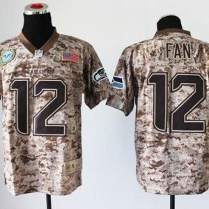 Nike Seahawks #12 Fan Camo Stitched NFL New Elite USMC Jersey